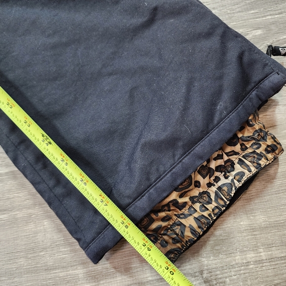 ROXY Black Animal Print & Studded Silver Logo Ski Snowboard Snow Pant Small - Picture 7 of 16